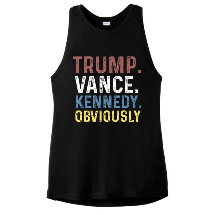 Vintage Trump Vance Kennedy Obviously 2024 Design Ladies Tri-Blend Wicking Tank