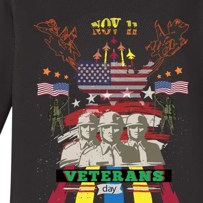 Veteran T Baby Long Sleeve Bodysuit