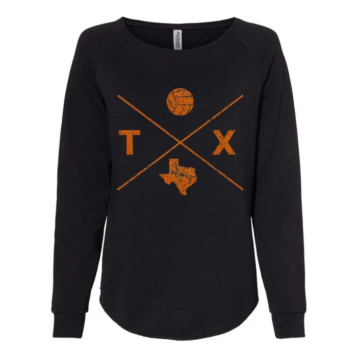 Vintage Texas Volleyball Player Coach Distressed Classic Womens California Wash Sweatshirt