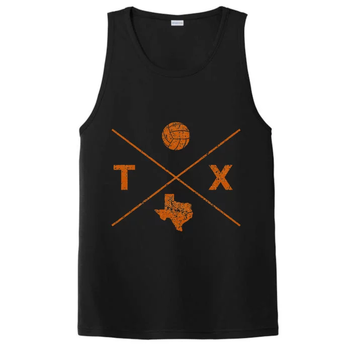 Vintage Texas Volleyball Player Coach Distressed Classic Performance Tank