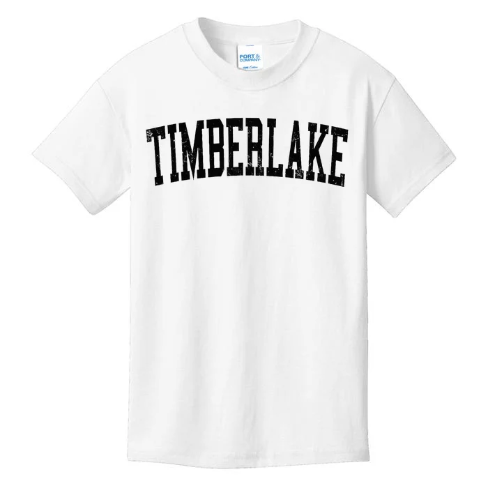 Vintage Timberlake Va Distressed Black Varsity Kids T-Shirt