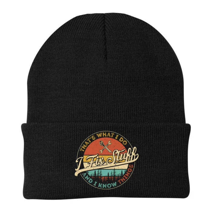 Vintage That's What I Do I Fix Stuff And I Know Things Knit Cap Winter Beanie