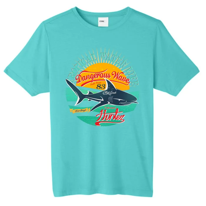 Vintage Tropical Water Life Dangerous Wave Hunter Shark ChromaSoft Performance T-Shirt