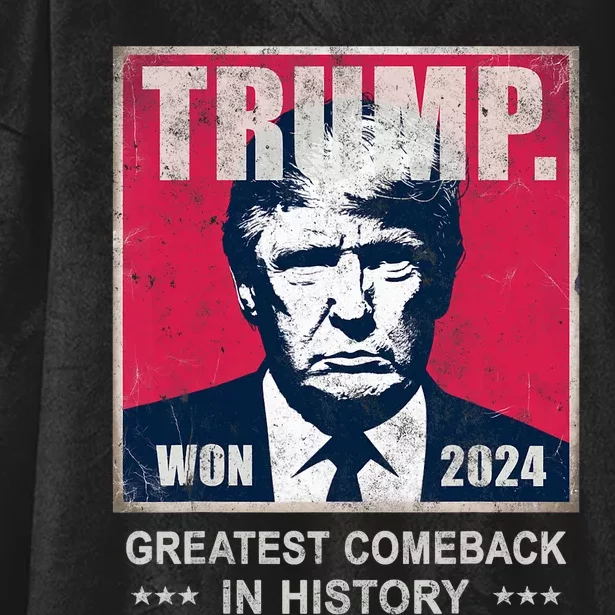 Victory Trump We Won Greatest Comeback Celebrate Felon Team Hooded Wearable Blanket