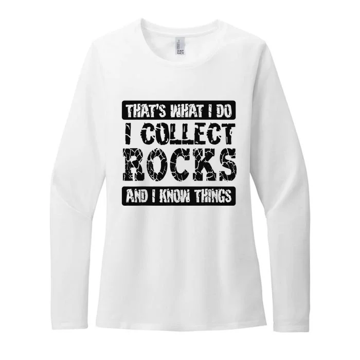 Vintage That's What I Do I Collect Rocks Funny Geologist Womens CVC Long Sleeve Shirt