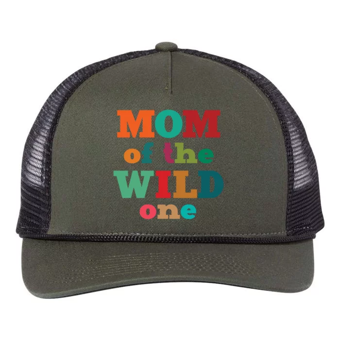 Vintage The Wild One For Mom Of The Wild One Gift Retro Rope Trucker Hat Cap