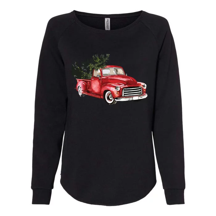 Vintage Truck Wagon Christmas Tree Xmas For Farmer Womens California Wash Sweatshirt