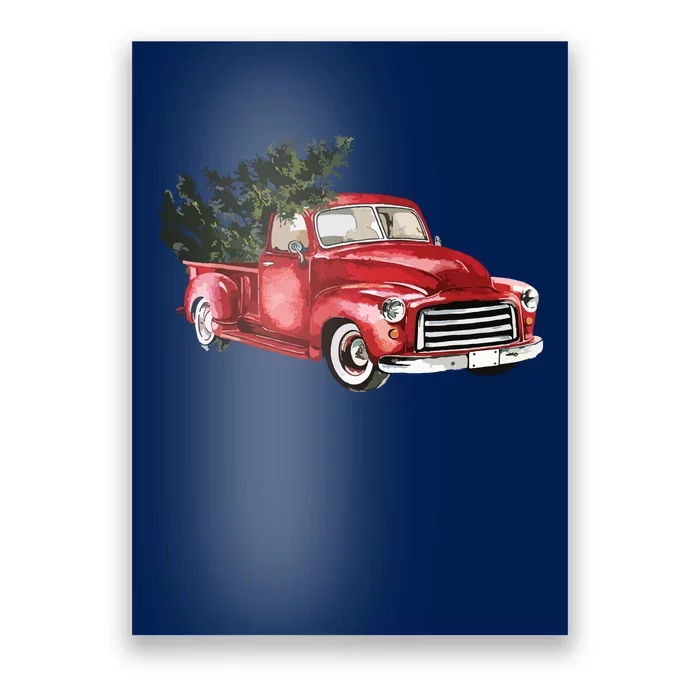 Vintage Truck Wagon Christmas Tree Xmas For Farmer Poster