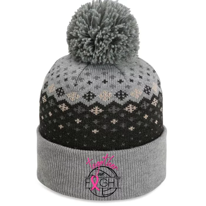 Volleyball Together We Fight Breast Cancer Awareness The Baniff Cuffed Pom Beanie