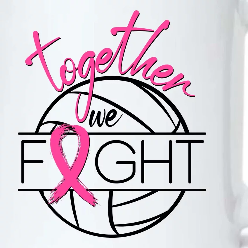 Volleyball Together We Fight Breast Cancer Awareness Black Color Changing Mug