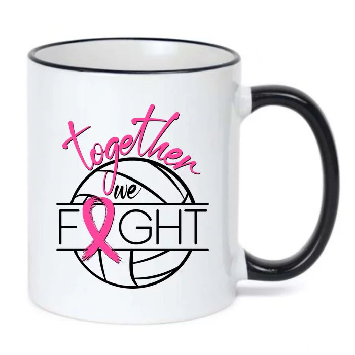 Volleyball Together We Fight Breast Cancer Awareness Black Color Changing Mug