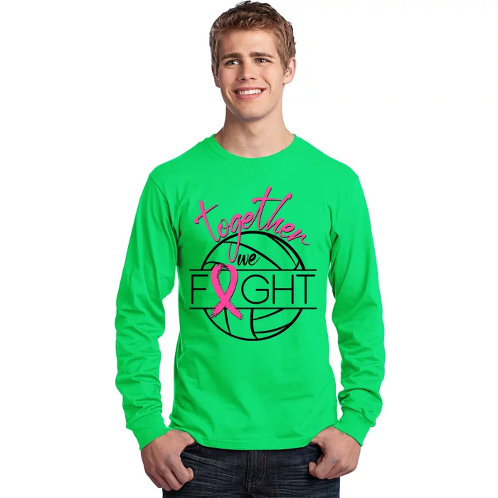 Volleyball Together We Fight Breast Cancer Awareness Long Sleeve Shirt