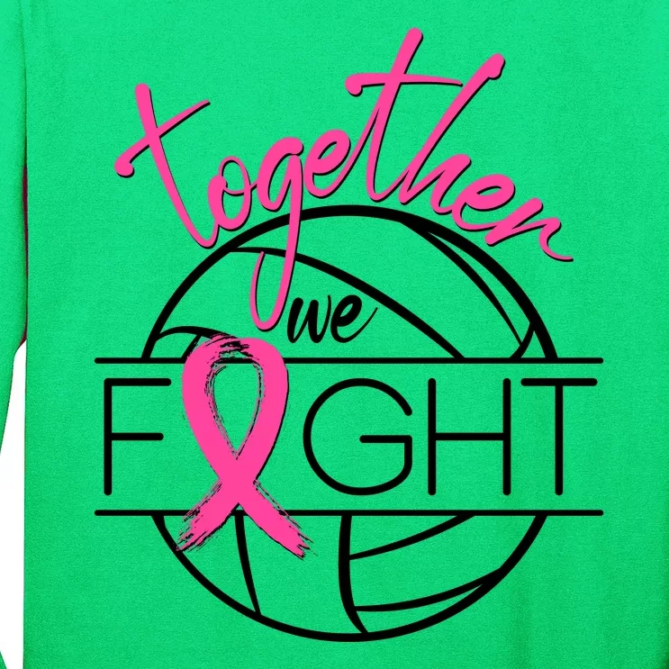 Volleyball Together We Fight Breast Cancer Awareness Long Sleeve Shirt