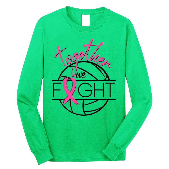 Volleyball Together We Fight Breast Cancer Awareness Long Sleeve Shirt