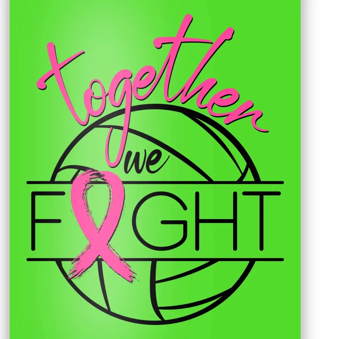 Volleyball Together We Fight Breast Cancer Awareness Poster