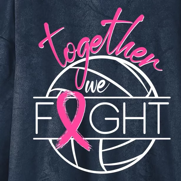 Volleyball Together We Fight Breast Cancer Awareness Hooded Wearable Blanket