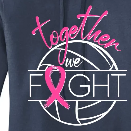 Volleyball Together We Fight Breast Cancer Awareness Women's Pullover Hoodie