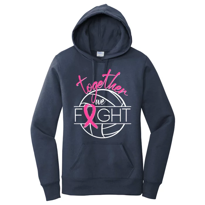 Volleyball Together We Fight Breast Cancer Awareness Women's Pullover Hoodie