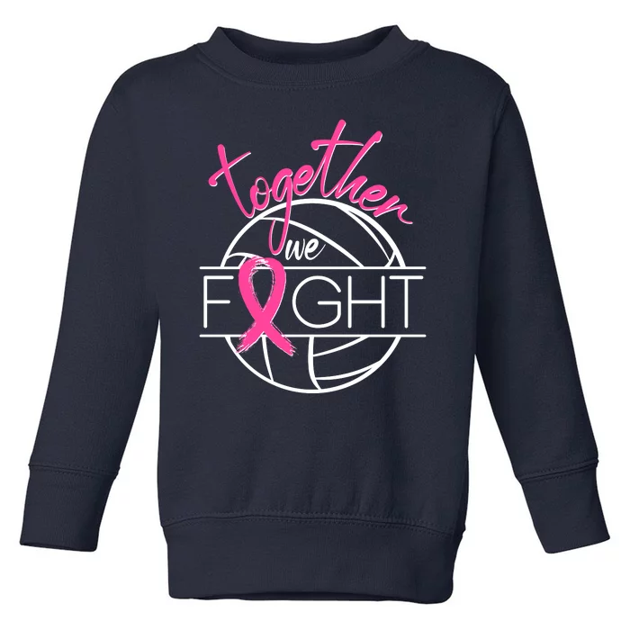 Volleyball Together We Fight Breast Cancer Awareness Toddler Sweatshirt