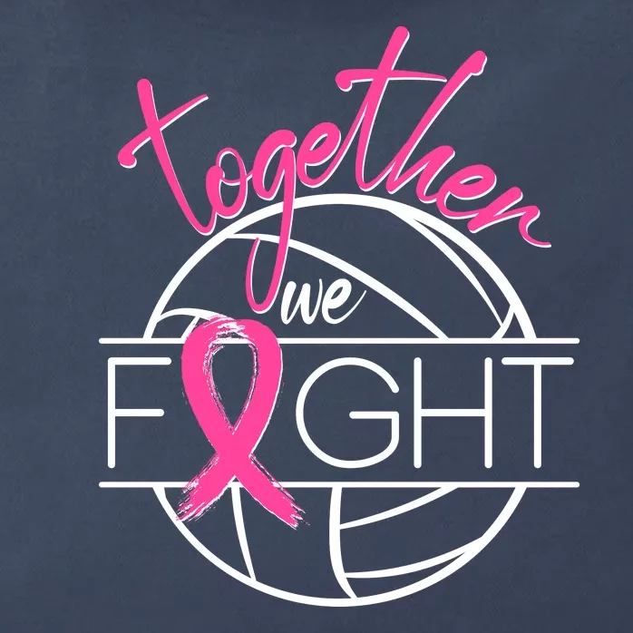 Volleyball Together We Fight Breast Cancer Awareness Zip Tote Bag