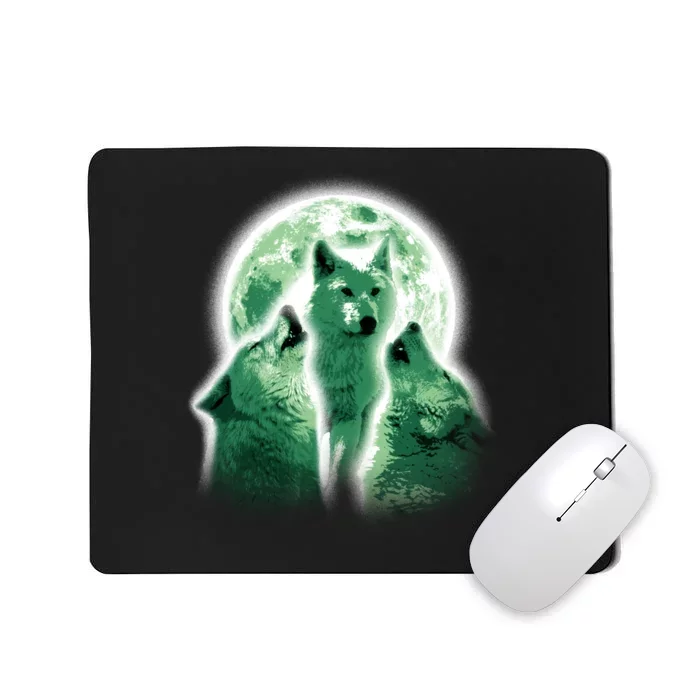 Vintage Three Wolves Moon Design Mousepad