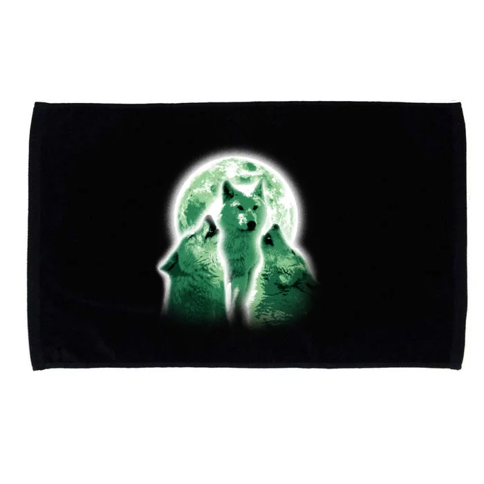 Vintage Three Wolves Moon Design Microfiber Hand Towel