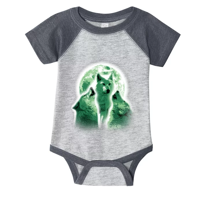 Vintage Three Wolves Moon Design Infant Baby Jersey Bodysuit