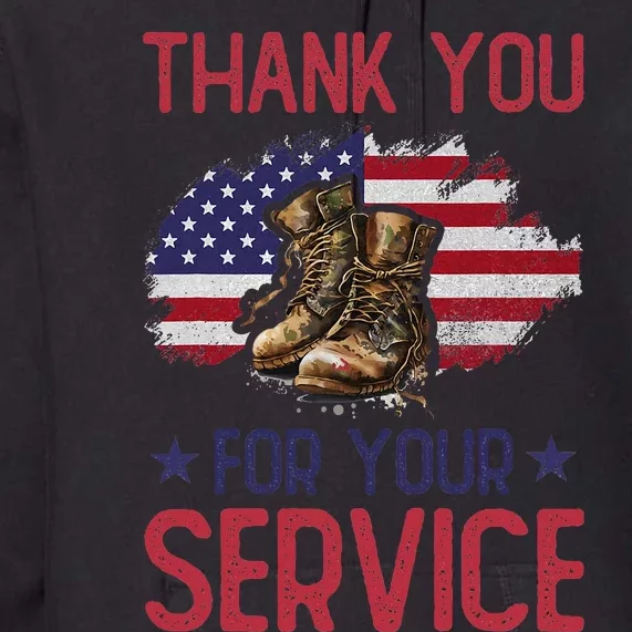 Veteran Thank You For Your Service Funny Veteran's Day USA Premium Hoodie