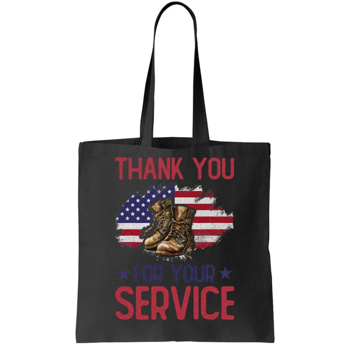 Veteran Thank You For Your Service Funny Veteran's Day USA Tote Bag