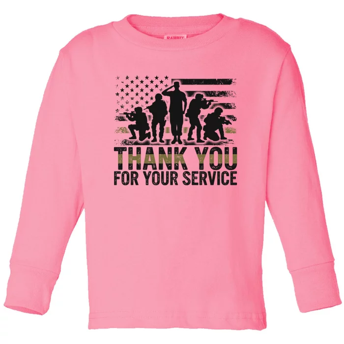 Veteran Thank You For Your Service Veterans Day Appreciation Meaningful Gift Toddler Long Sleeve Shirt