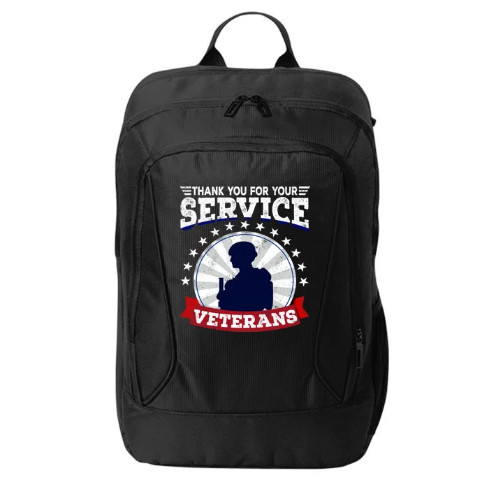 Vintage Thank You For Your Service Veterans Gift City Backpack