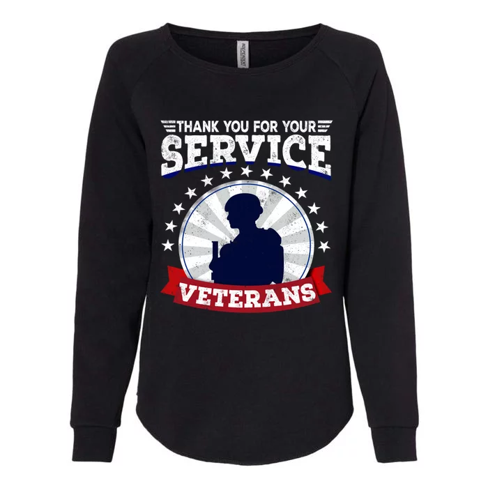 Vintage Thank You For Your Service Veterans Gift Womens California Wash Sweatshirt