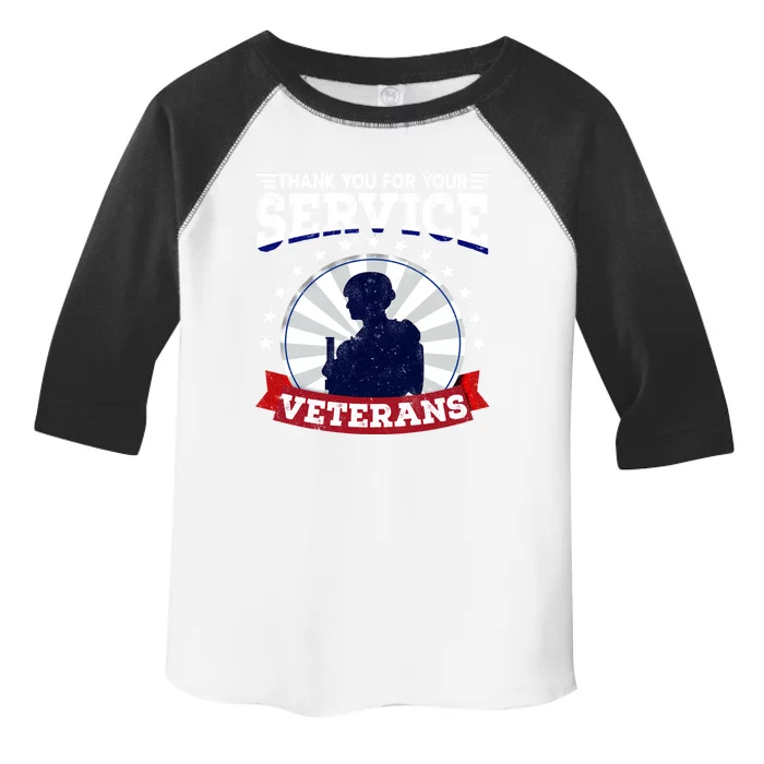 Vintage Thank You For Your Service Veterans Gift Toddler Fine Jersey T-Shirt