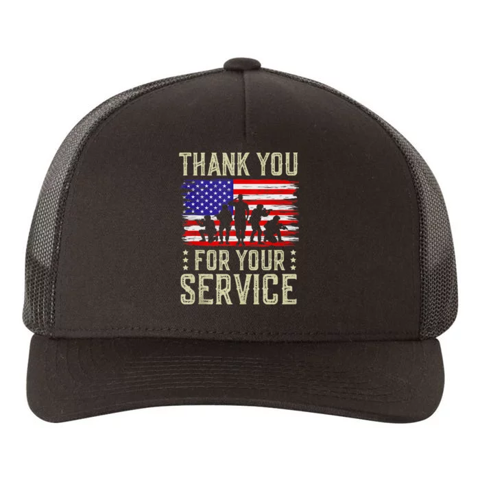 Veteran Thank You For Your Service US Flag Veterans Day Gift Yupoong Adult 5-Panel Trucker Hat