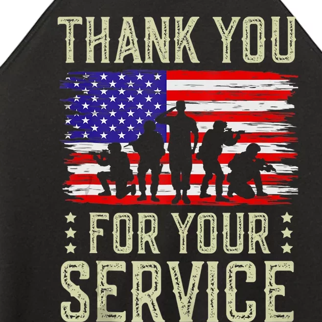 Veteran Thank You For Your Service US Flag Veterans Day Gift Women’s Perfect Tri Rocker Tank