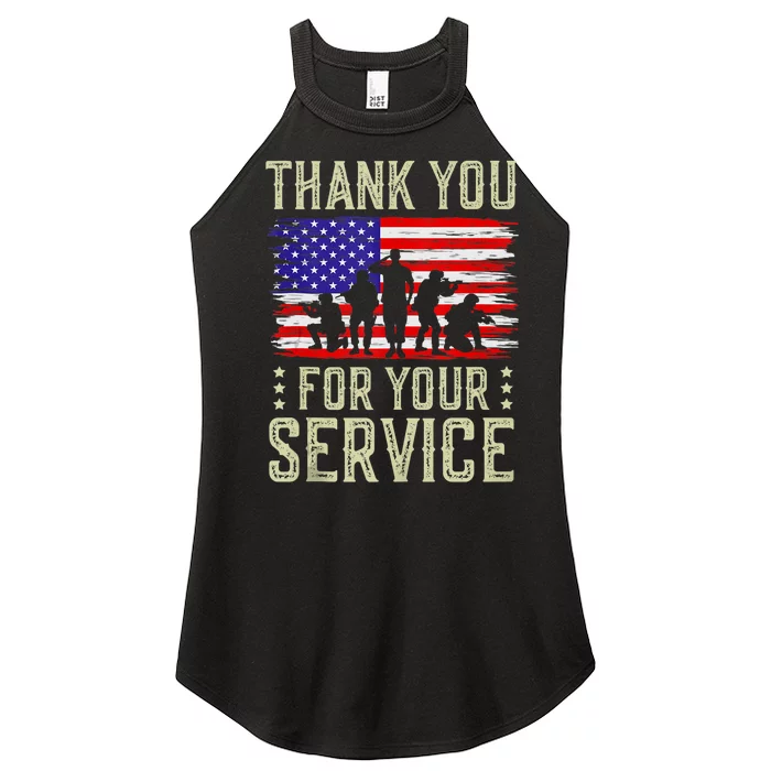 Veteran Thank You For Your Service US Flag Veterans Day Gift Women’s Perfect Tri Rocker Tank