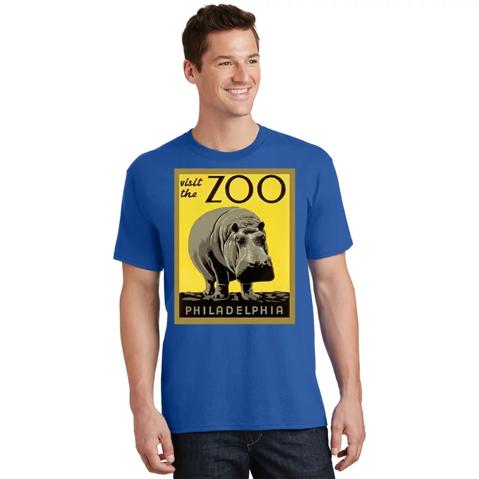 Visit The Zoo Philadelphia Retro Vintage Hippopotamus Hippo Gift T-Shirt