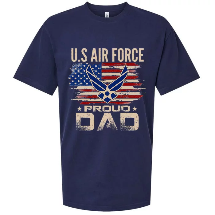 Vintage U.S Air Force Proud Dad With American Flag Sueded Cloud Jersey T-Shirt