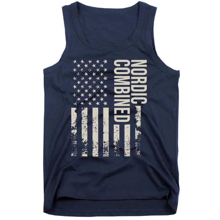 Vintage US American Flag Nordic Combined Tank Top