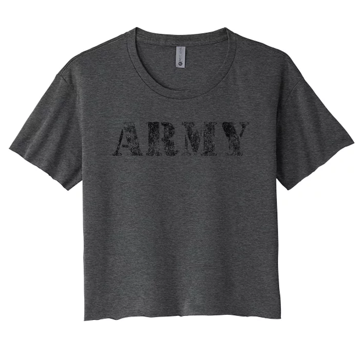 Vintage USA Army Military RED Friday Remember Retro Women's Crop Top Tee