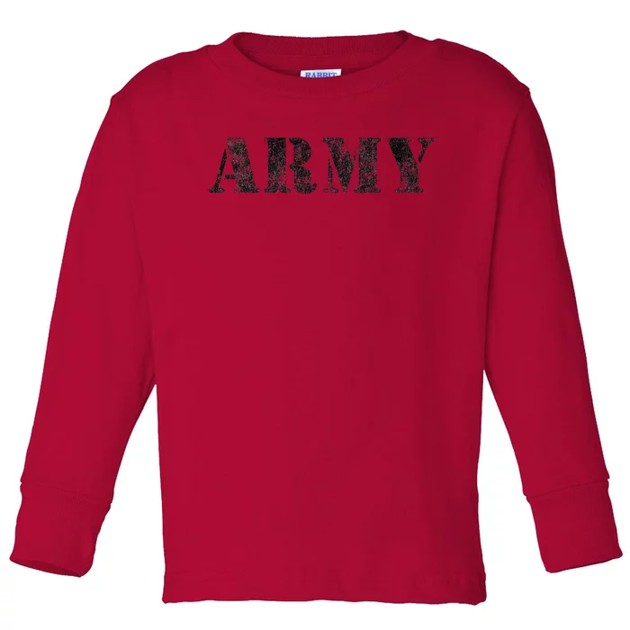 Vintage USA Army Military RED Friday Remember Retro Toddler Long Sleeve Shirt