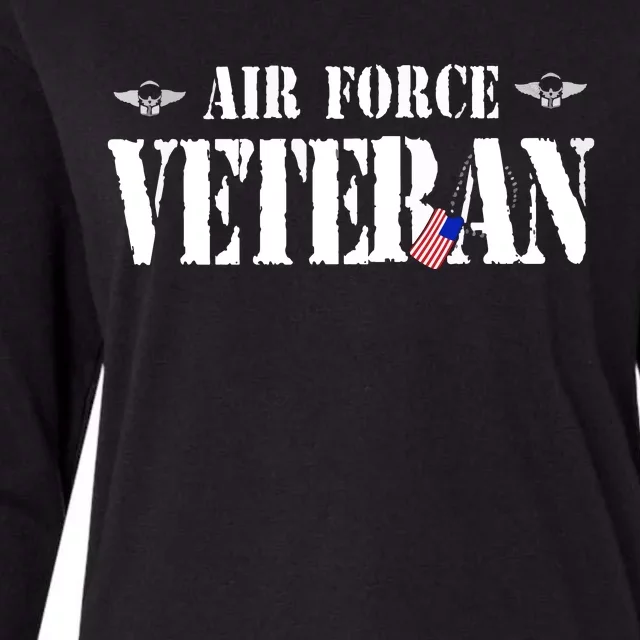 Veteran US Air Force American Flag Veterans Womens Cotton Relaxed Long Sleeve T-Shirt