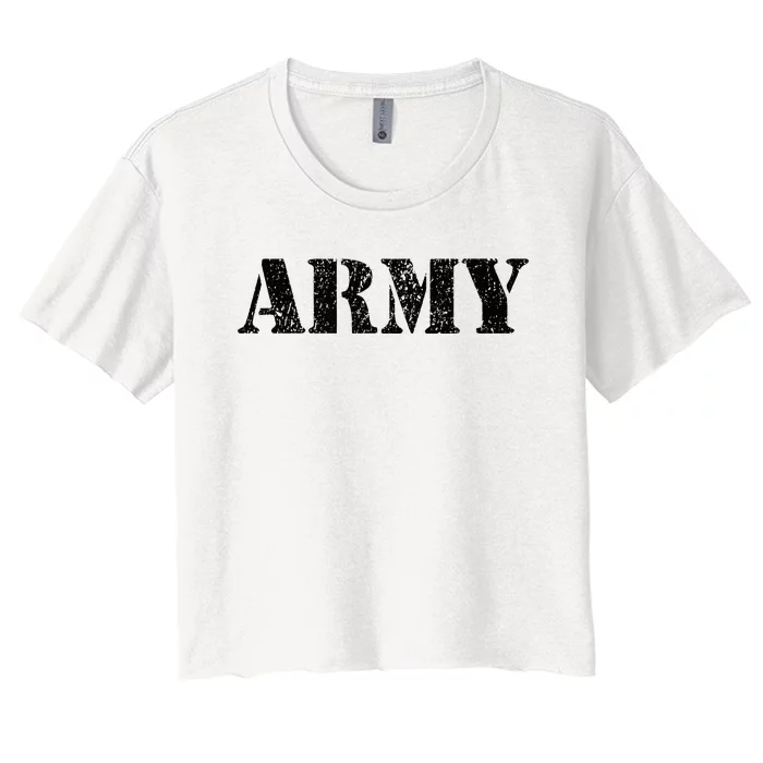 Vintage Usa Army I Military Green Women's Crop Top Tee