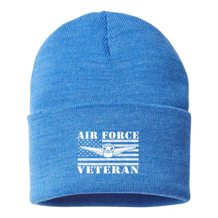 Veteran Us Air Force Gift American Flag Veterans Top Meaningful Gift Sustainable Knit Beanie