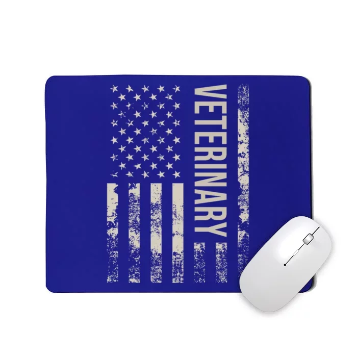 Vintage Us American Flag Veterinary Cute Gift Mousepad