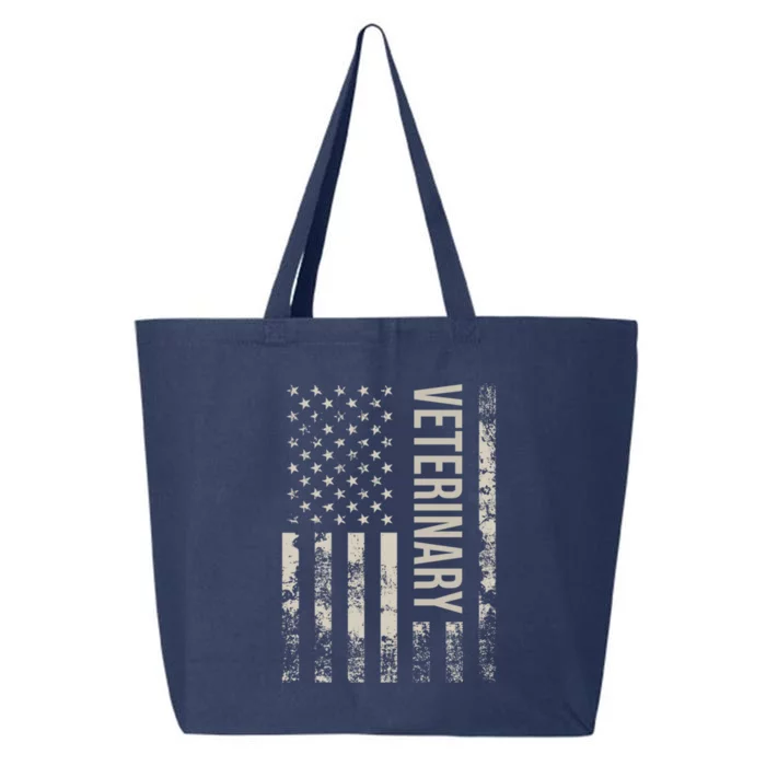 Vintage Us American Flag Veterinary Cute Gift 25L Jumbo Tote