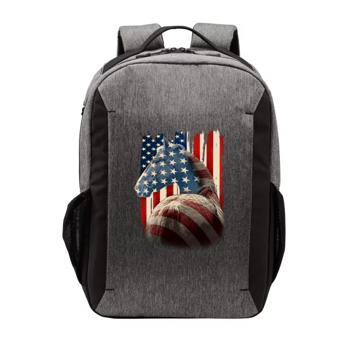 Vintage USA American Flag Horse Vector Backpack