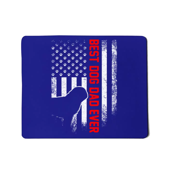 Vintage Usa American Flag Best Pug Dog Dad Ever Silhouette Gift Mousepad