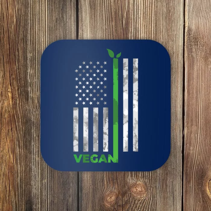 Vegan Usa American Flag Vegetarian Farming Coaster