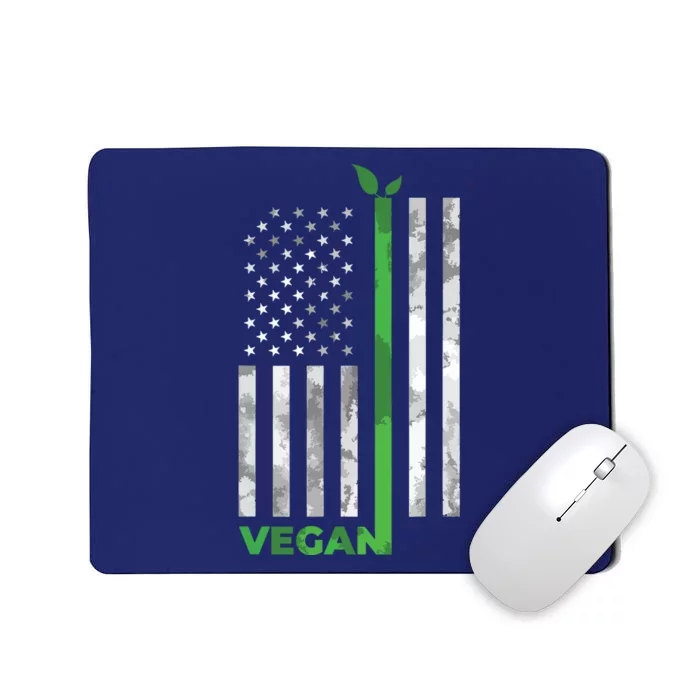 Vegan Usa American Flag Vegetarian Farming Mousepad